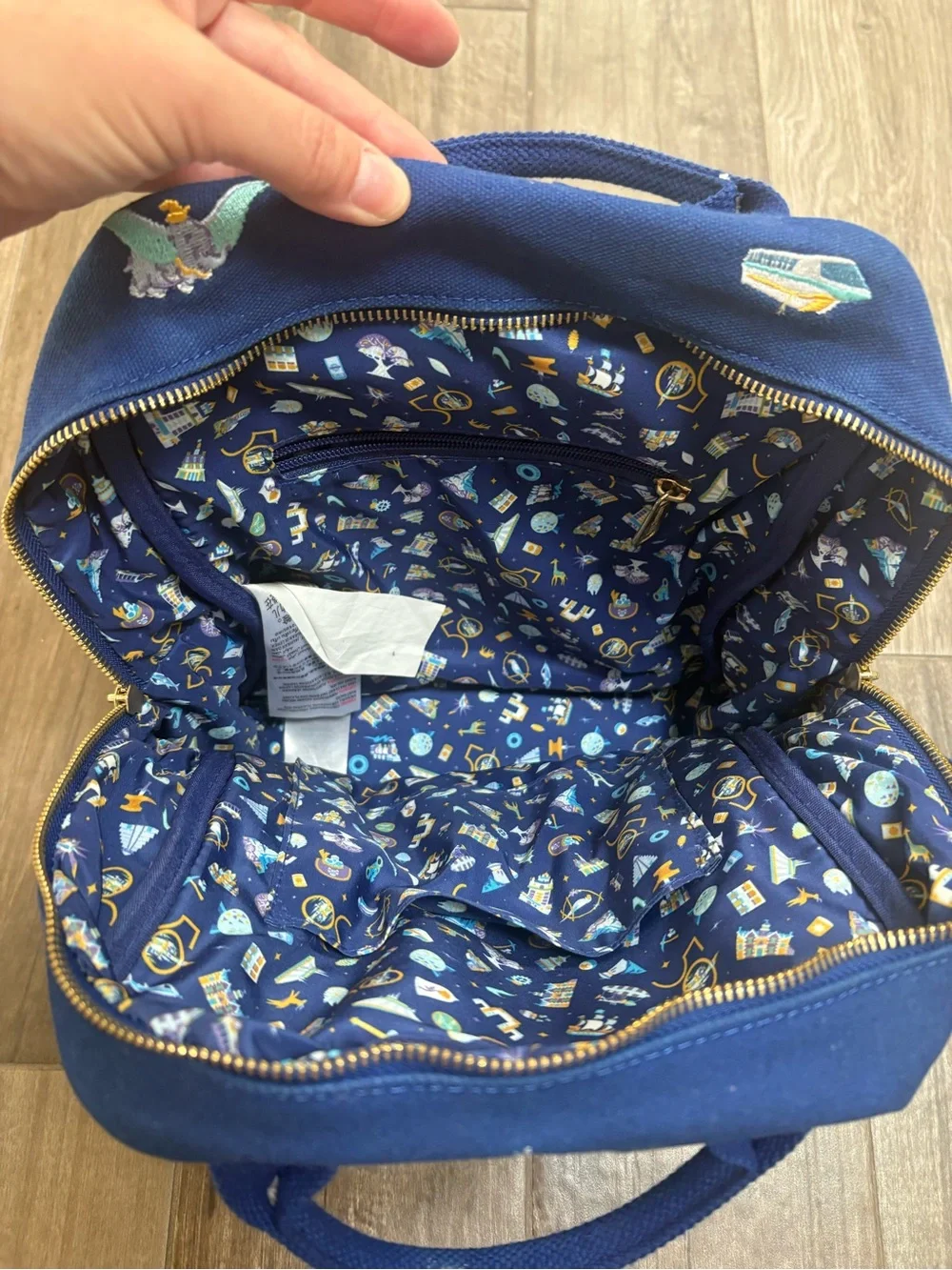 Loungefly 50th Anniversary Navy Embroidered Disney Parks Mini Backpack